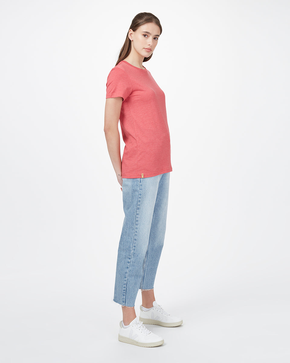 Red Recycled Polyester Crew Neck T-Shirt