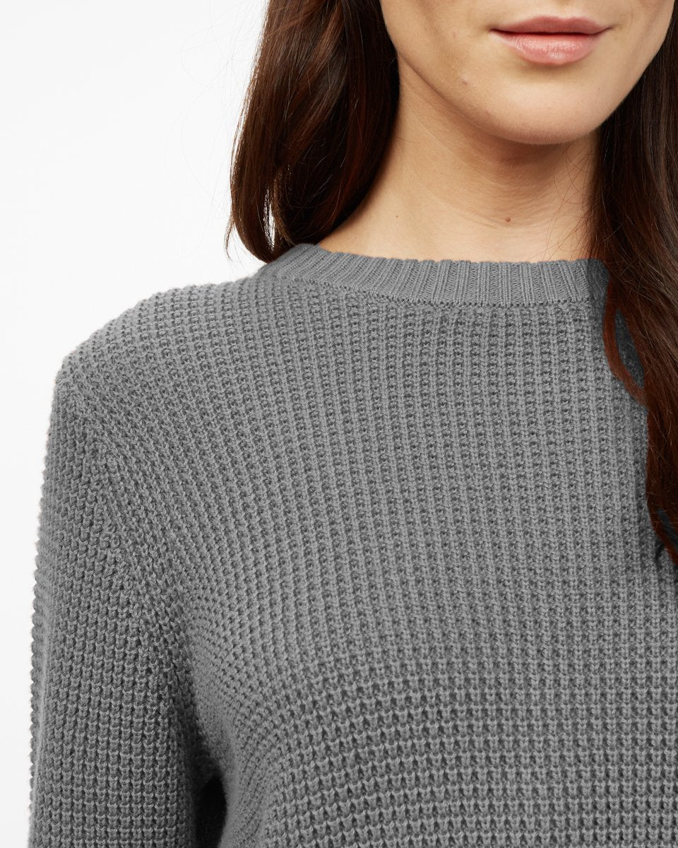 Gray Women's Organic Cotton Knit Sweater