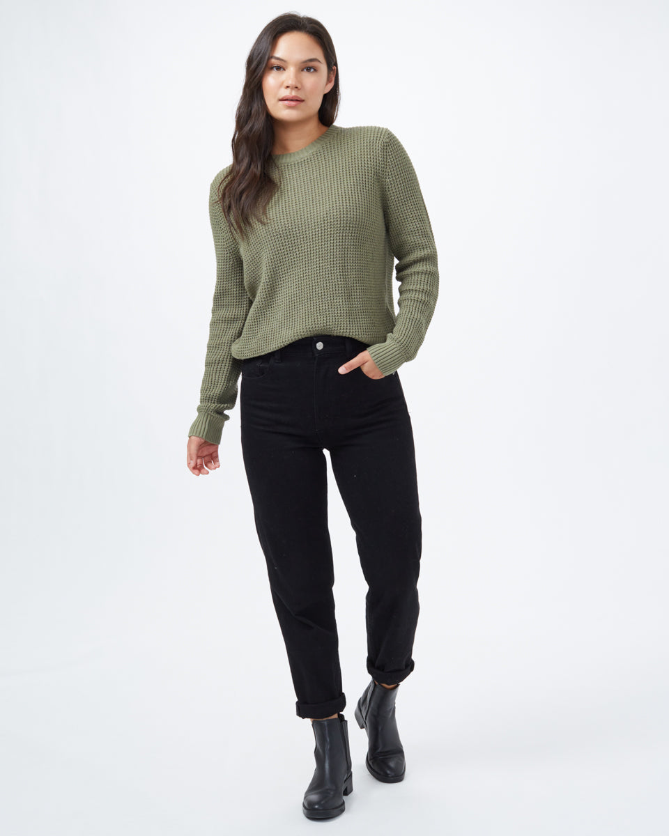 Green Women's Organic Cotton Knit Sweater