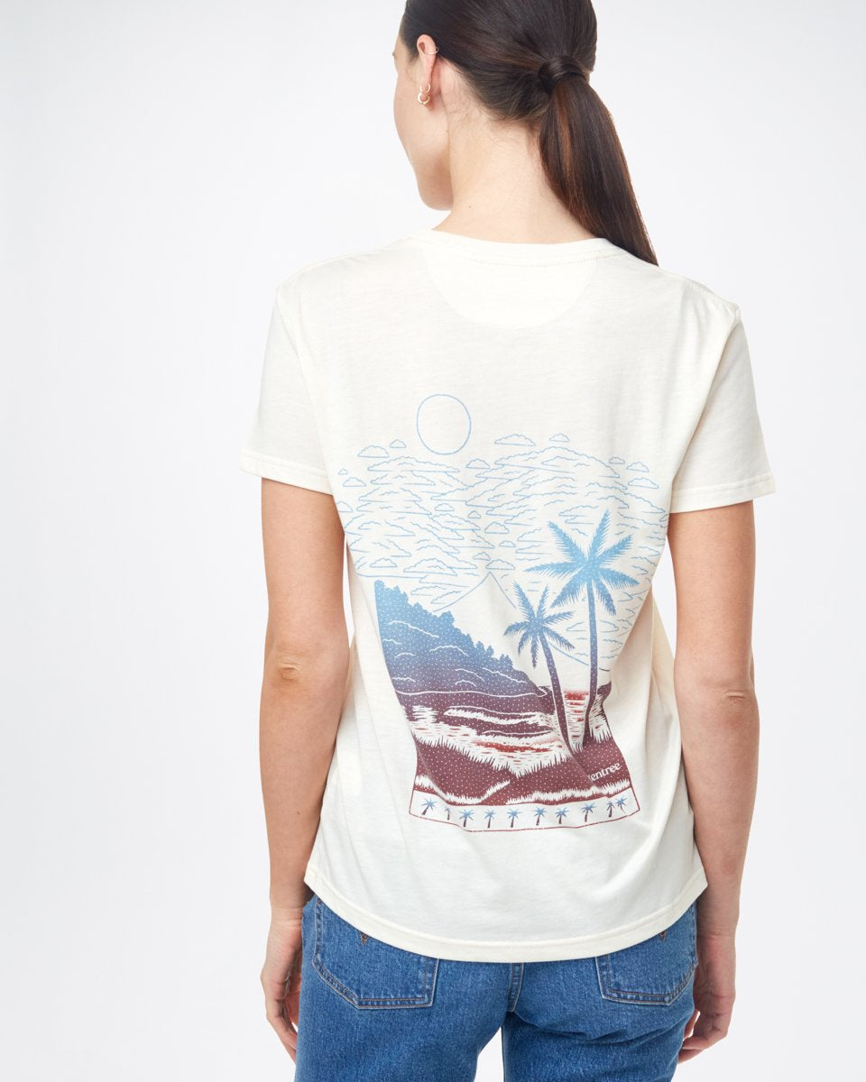 White Recycled Crew Neck Graphic Tee