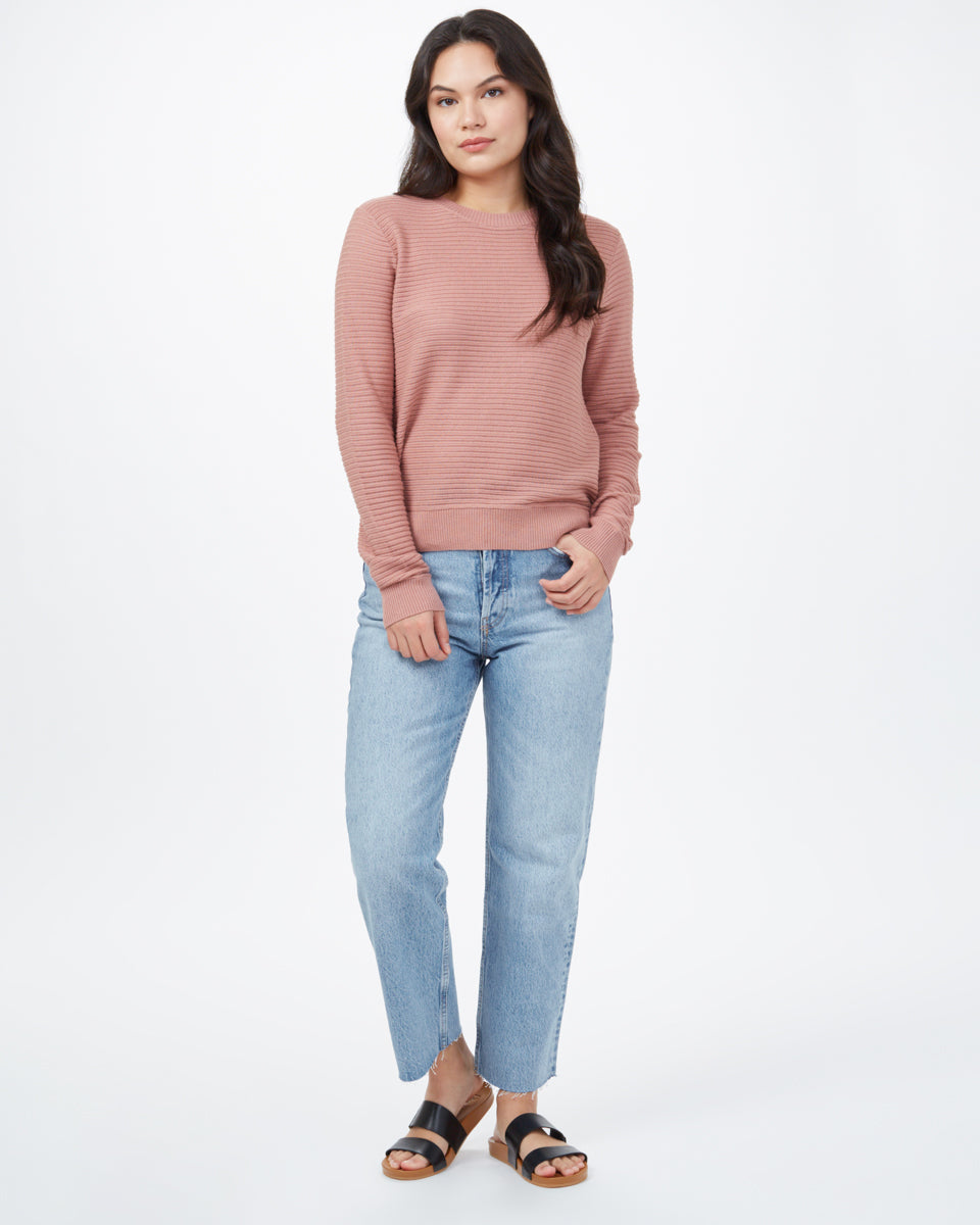 Pink Women's Organic Ribbed Sweater