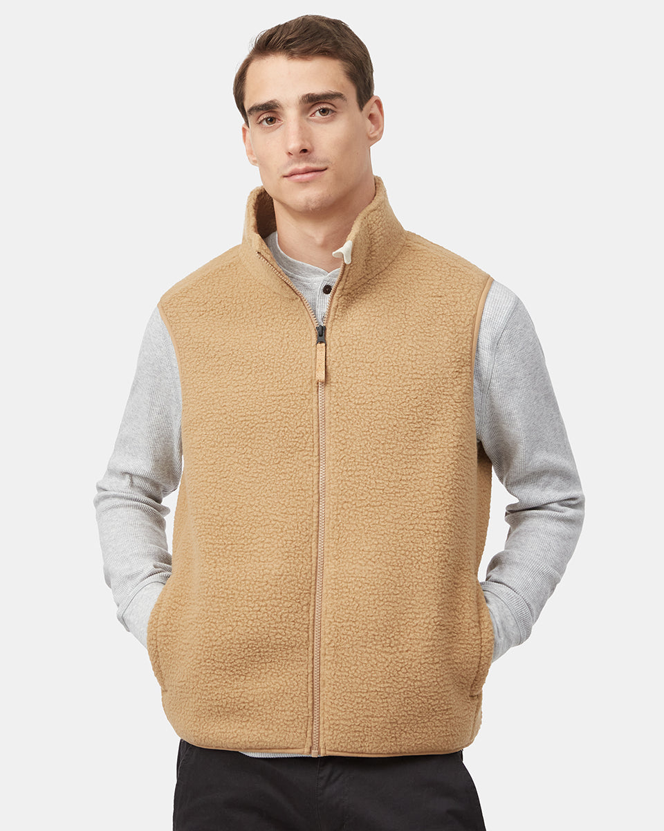Men's Recycled Polyester Fleece Zip-Up Vest
