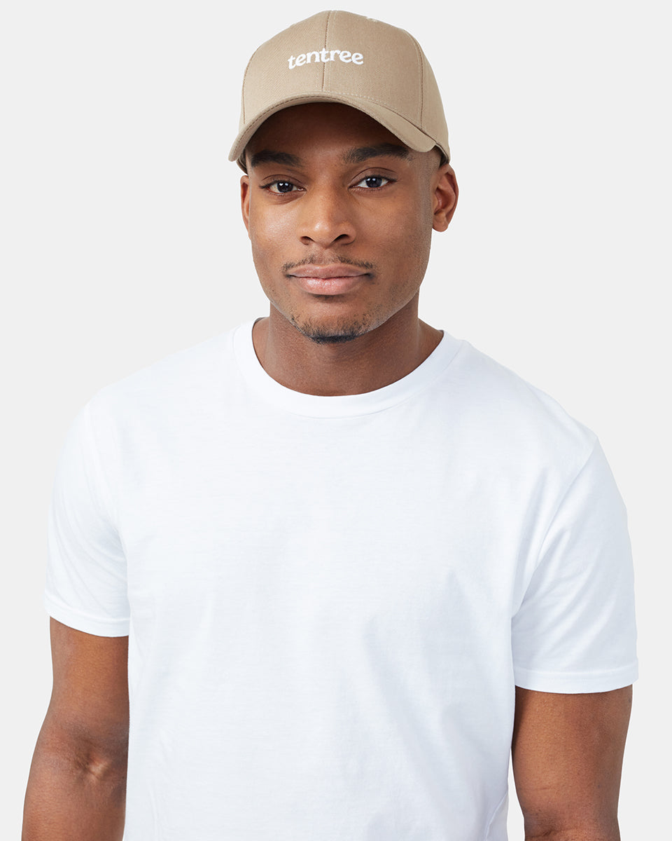 Beige Adjustable Organic Cotton Baseball Cap