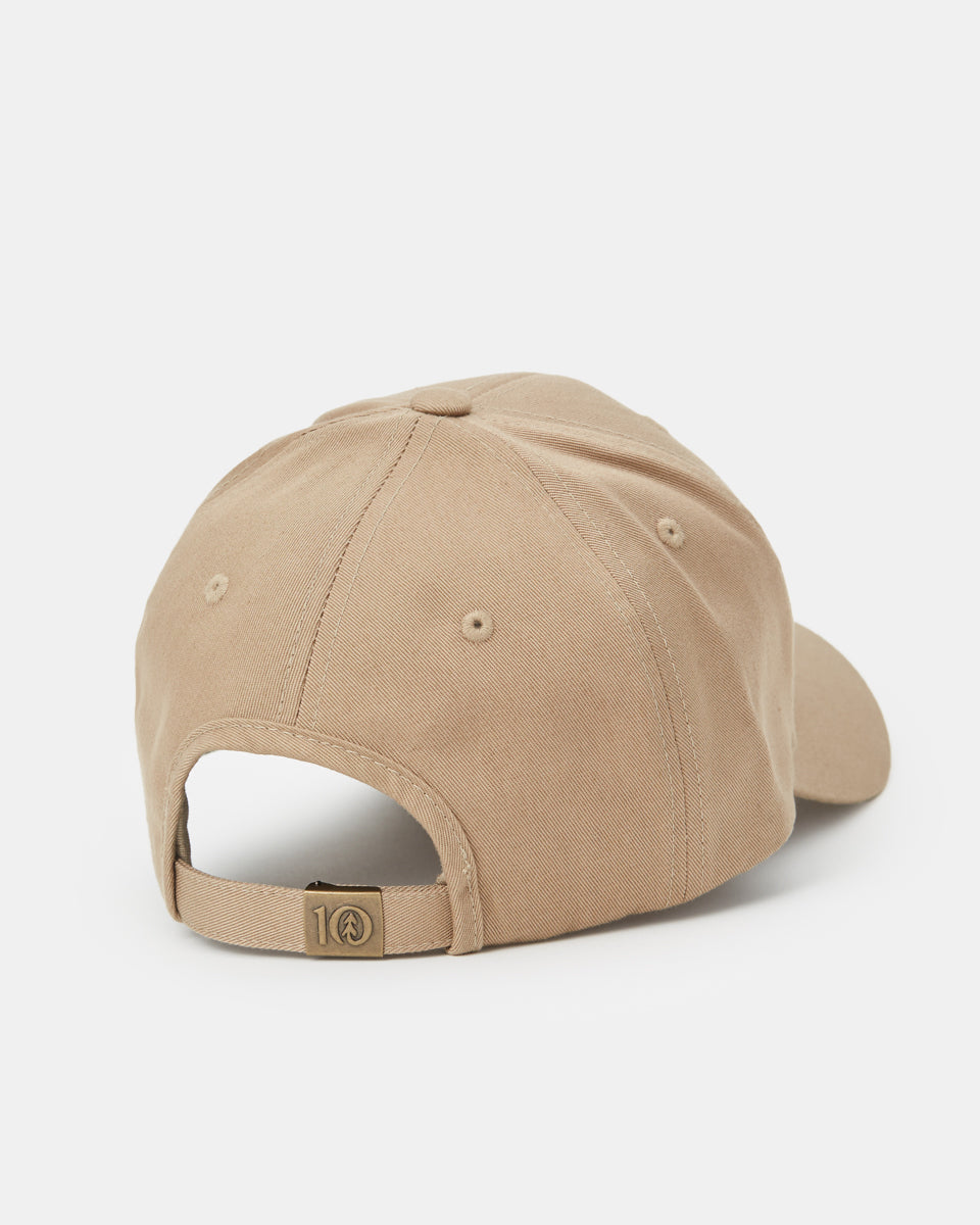 Beige Adjustable Organic Cotton Baseball Cap