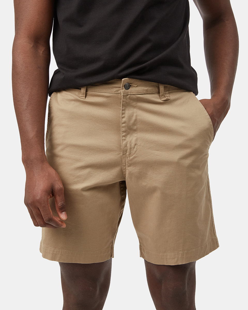 Beige Men's Organic Cotton Twill Shorts