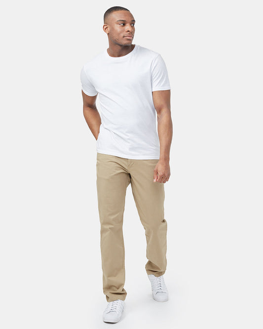 Beige Men's Organic Cotton Twill Trousers