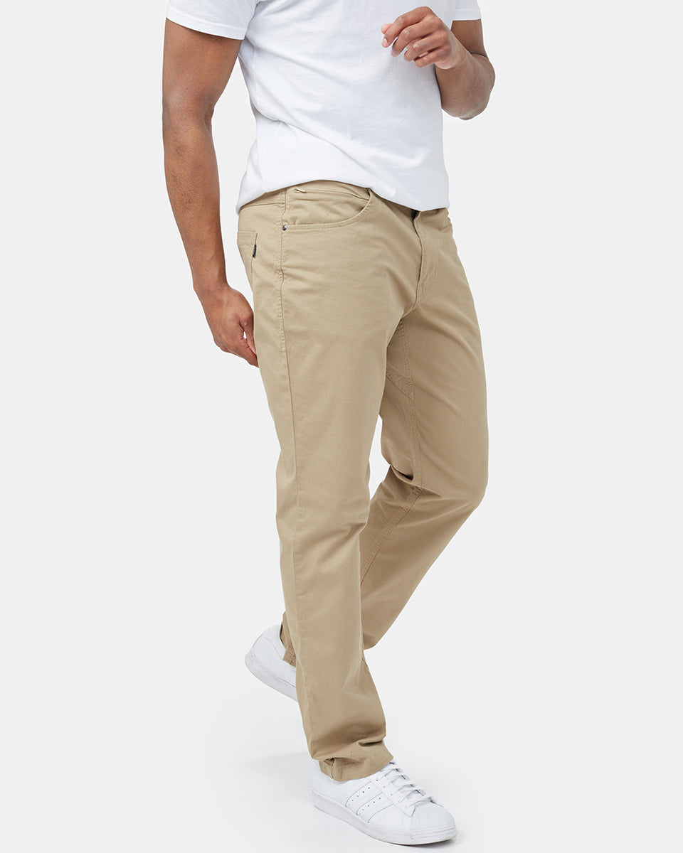 Beige Men's Organic Cotton Twill Trousers