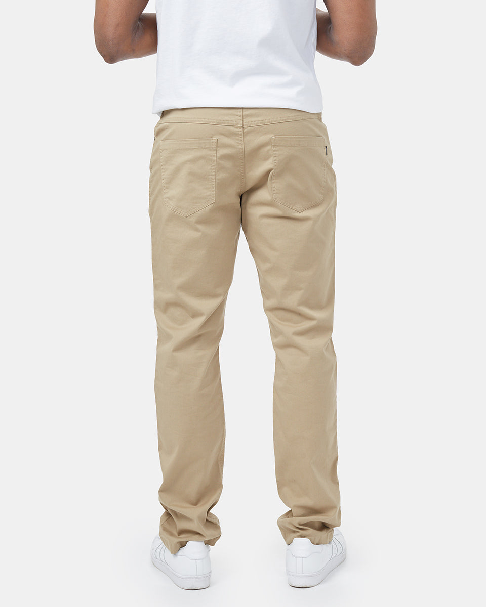 Beige Men's Organic Cotton Twill Trousers