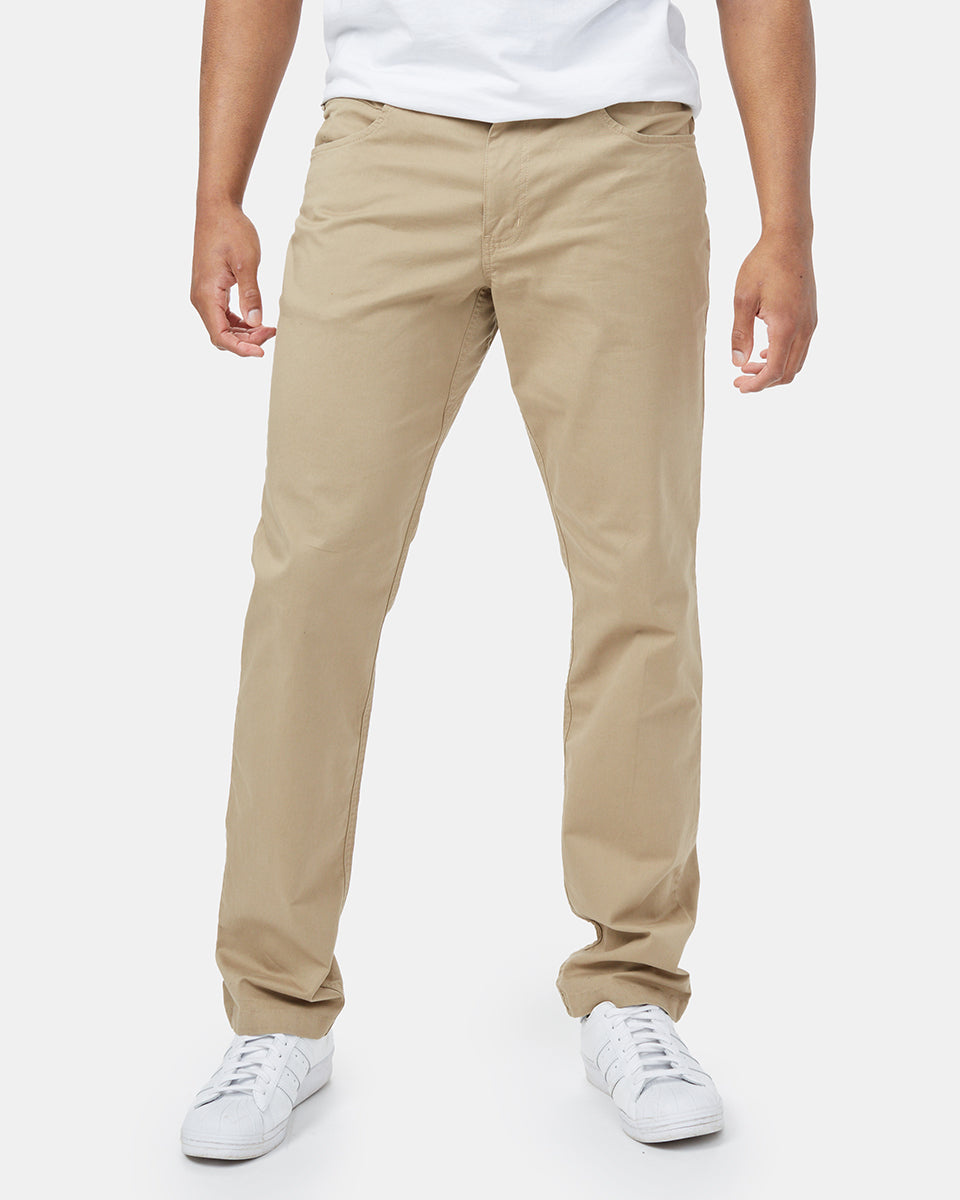 Beige Men's Organic Cotton Twill Trousers
