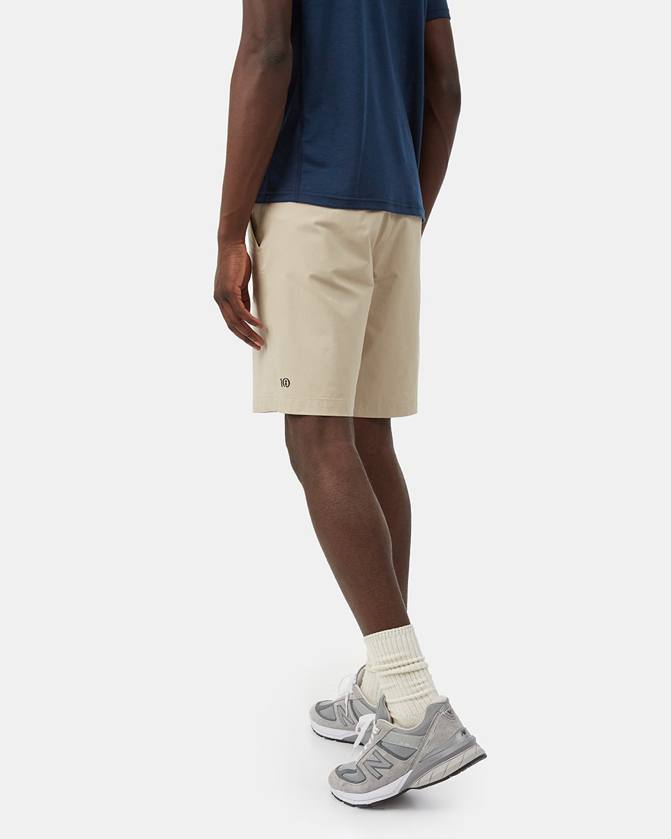 Beige Men's Recycled Polyester Sport Shorts