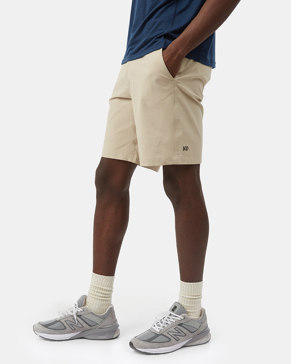 Beige Men's Recycled Polyester Sport Shorts