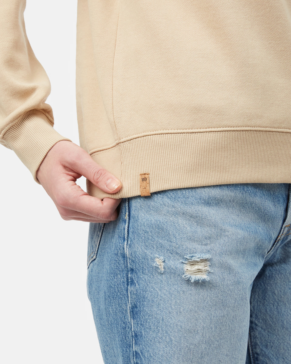 Beige Women's Fleece Long Sleeve Sweatshirt