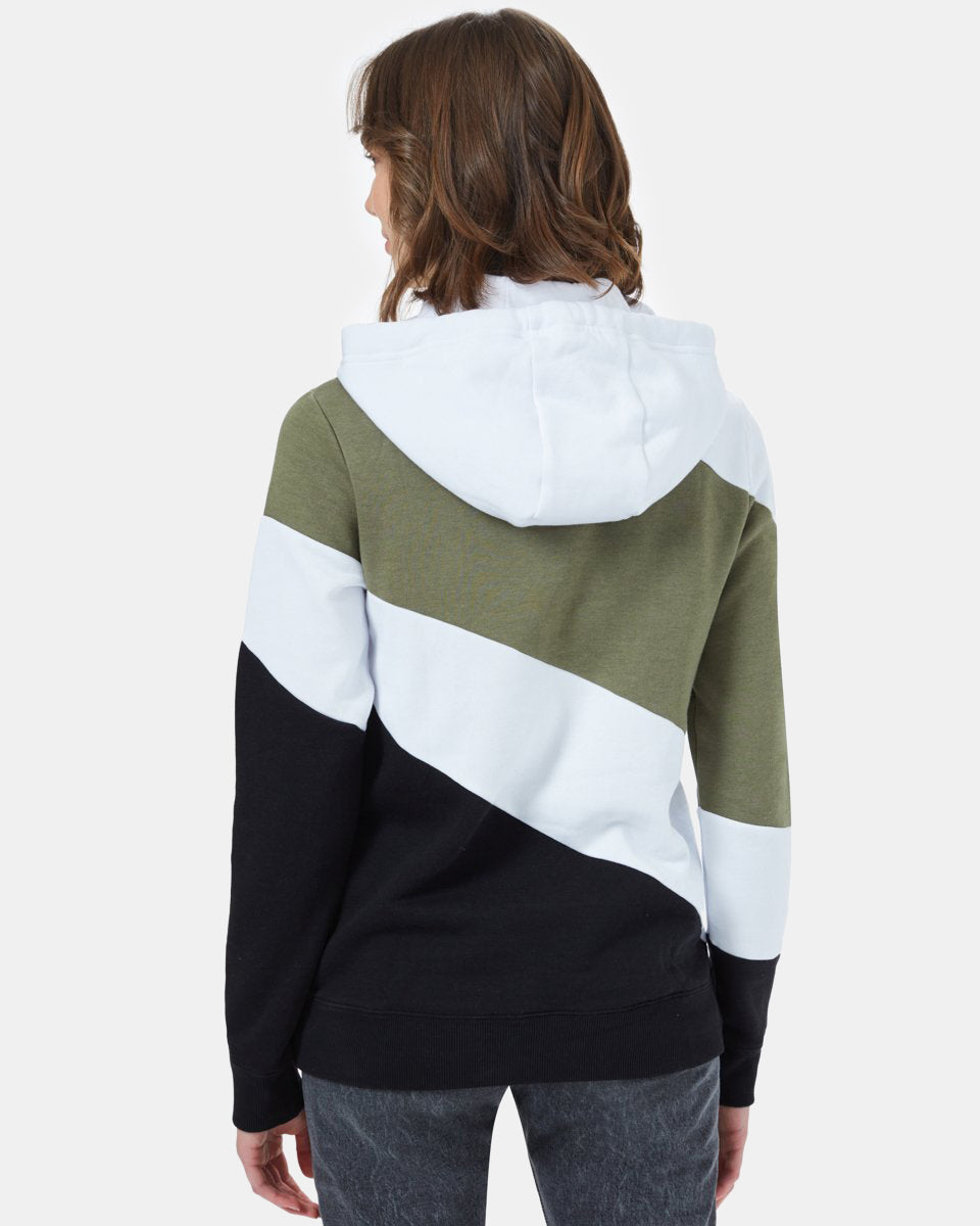 Black,Green Organic Cotton Fleece Stripe Pullover