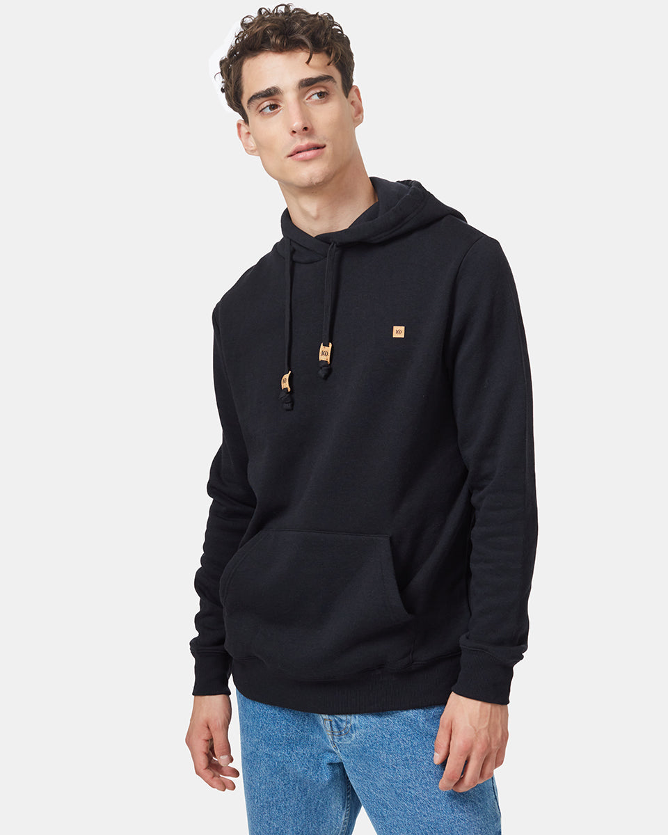 Black  Men's Eco-Friendly Pullover Hoodie