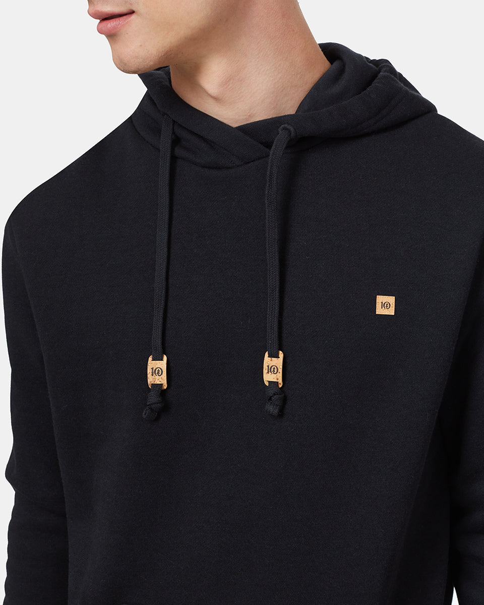 Black  Men's Eco-Friendly Pullover Hoodie