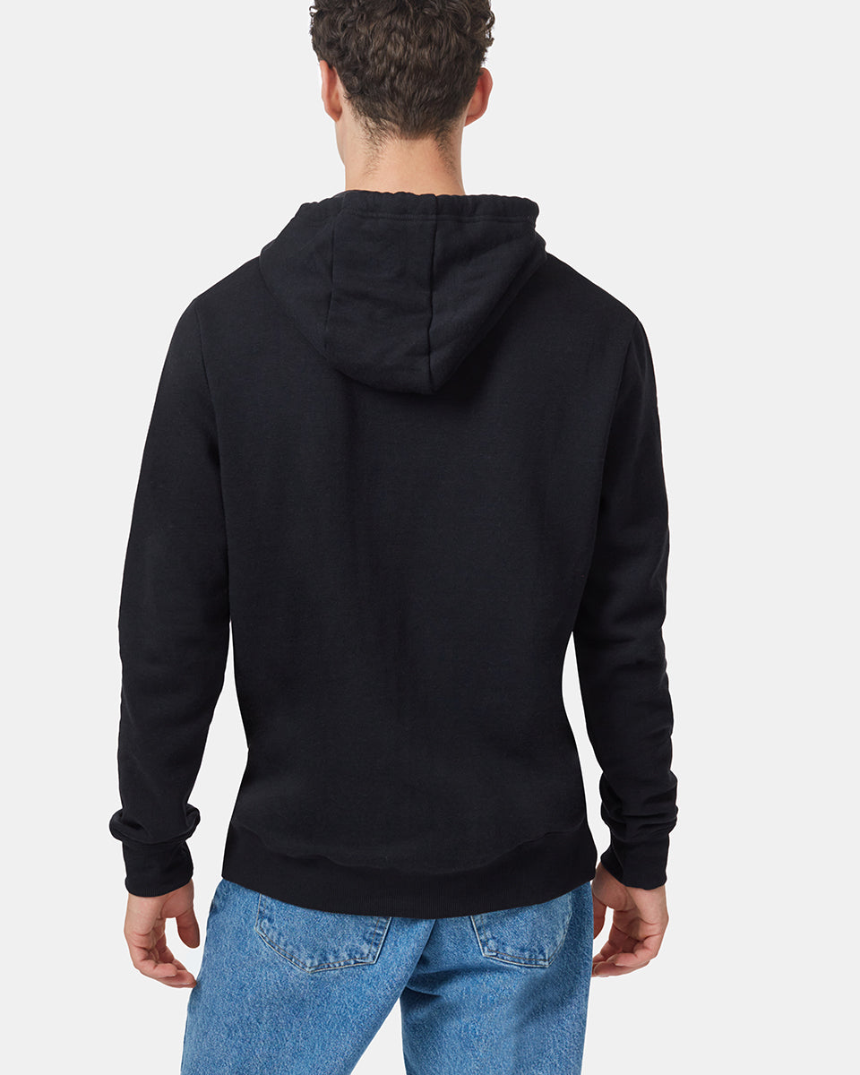 Black  Men's Eco-Friendly Pullover Hoodie