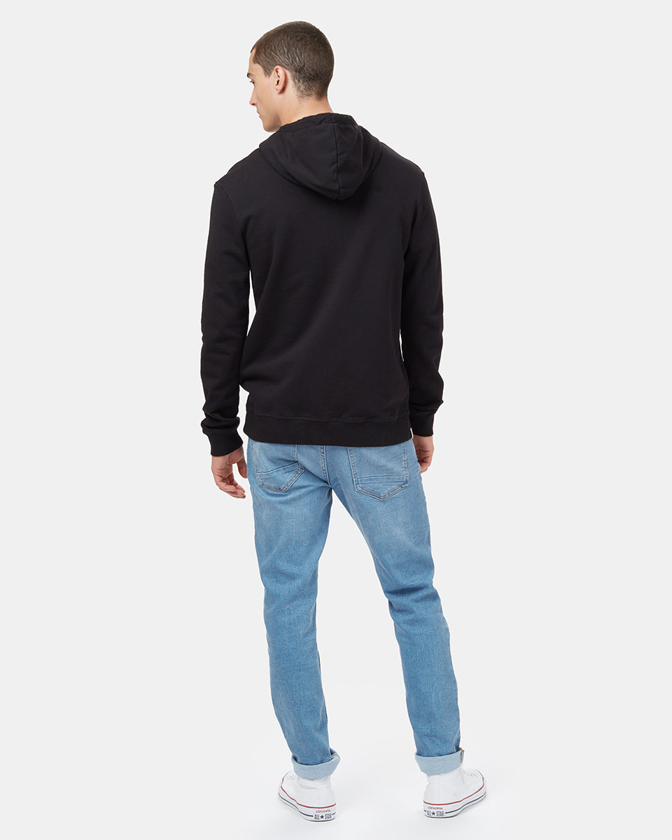 Black  Men's Eco-Friendly Zip-Up Hoodie