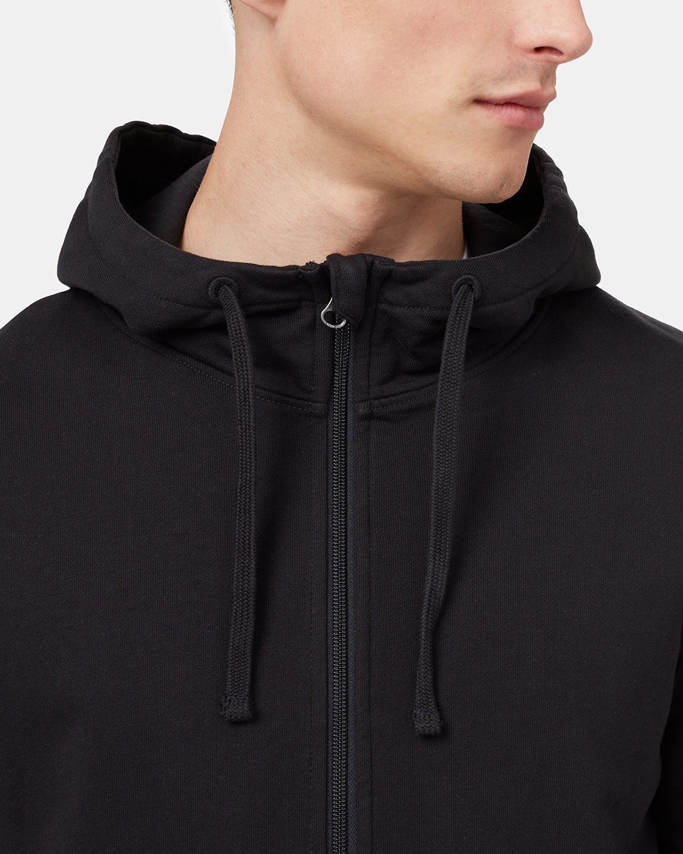 Black  Men's Eco-Friendly Zip-Up Hoodie