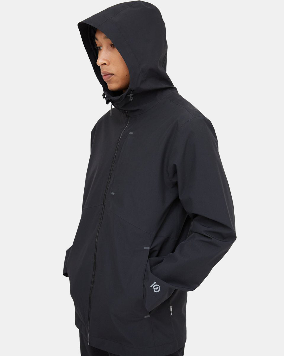 Black Men's Waterproof Rain Jacket