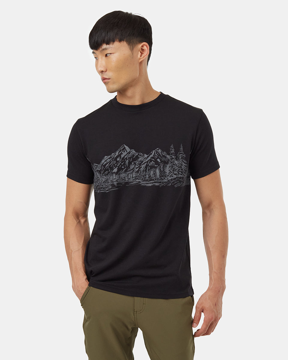 Black Men's Eco-Friendly Graphic Tee