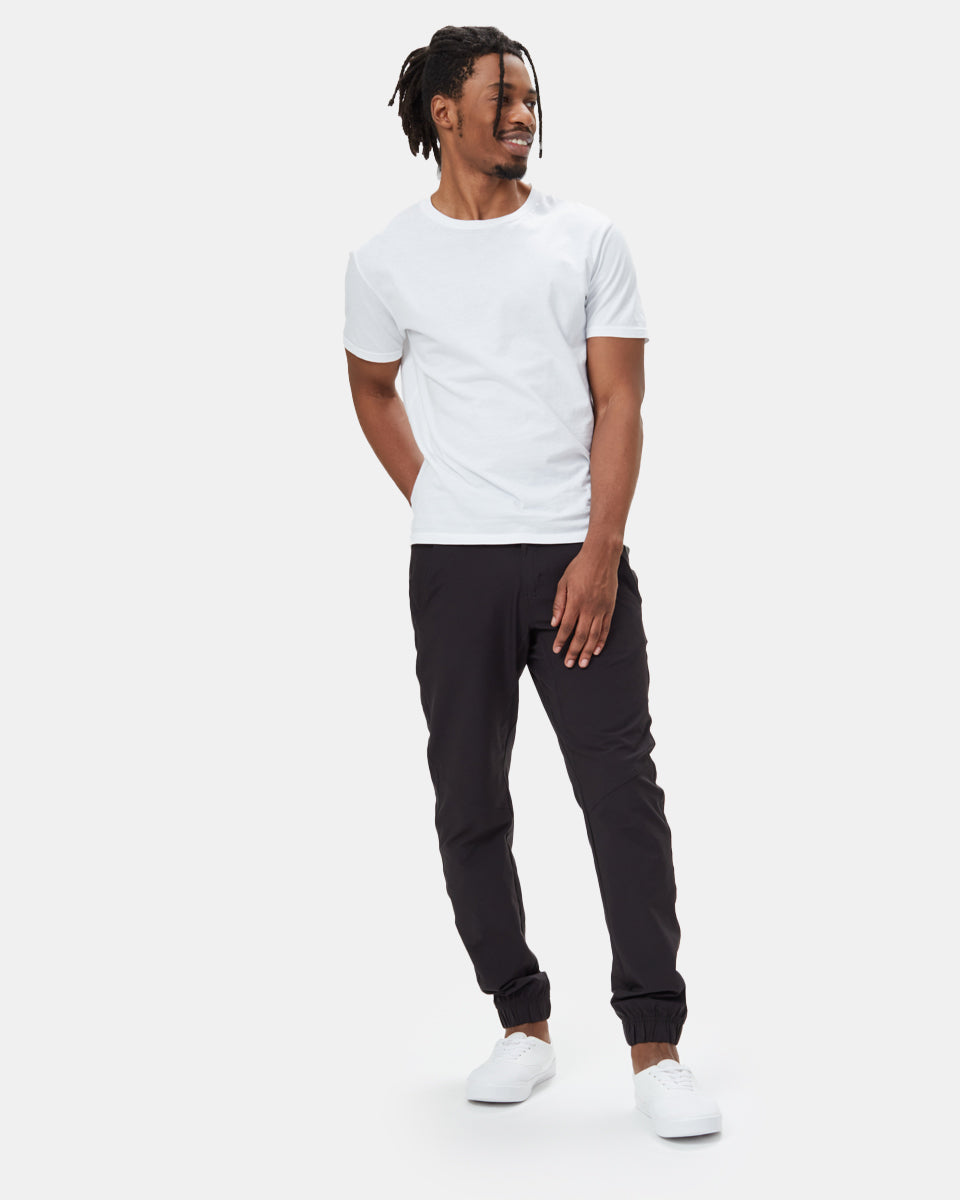 Black Mens Recycled Polyester Joggers