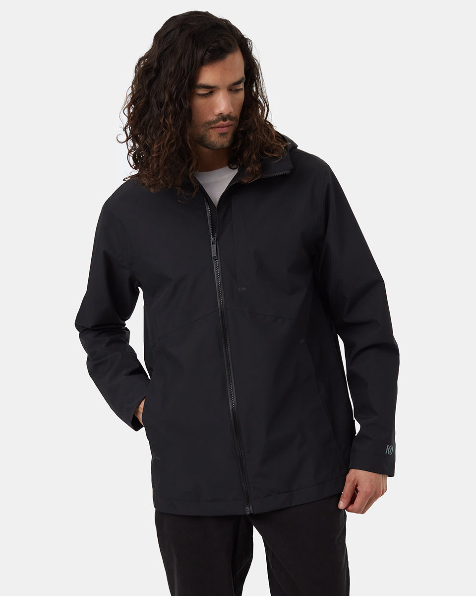 Black Men's Waterproof Rain Jacket