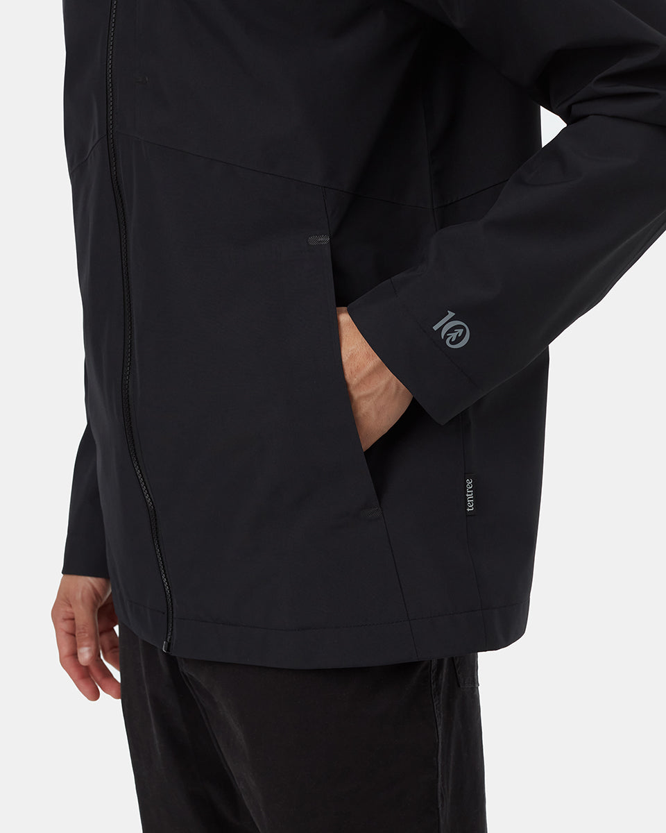 Black Men's Waterproof Rain Jacket