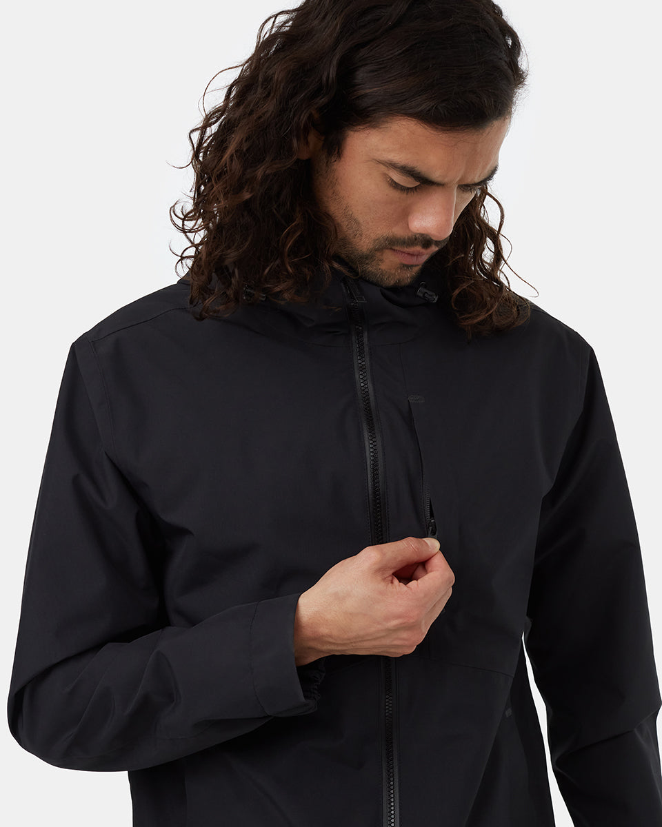 Black Men's Waterproof Rain Jacket