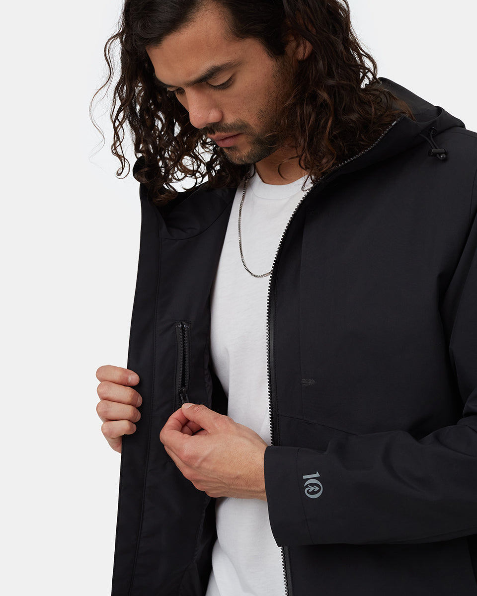 Black Men's Waterproof Rain Jacket