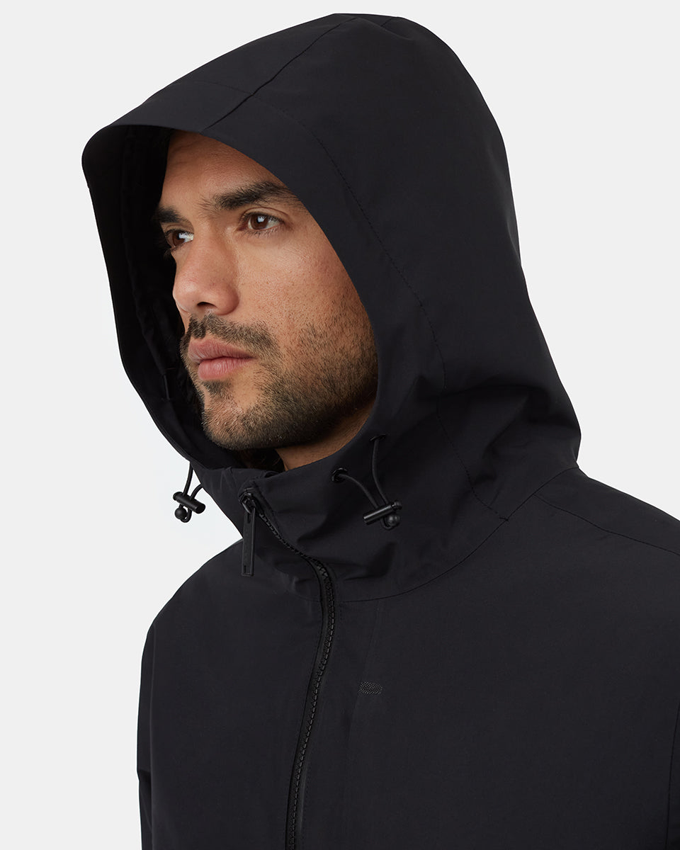 Black Men's Waterproof Rain Jacket