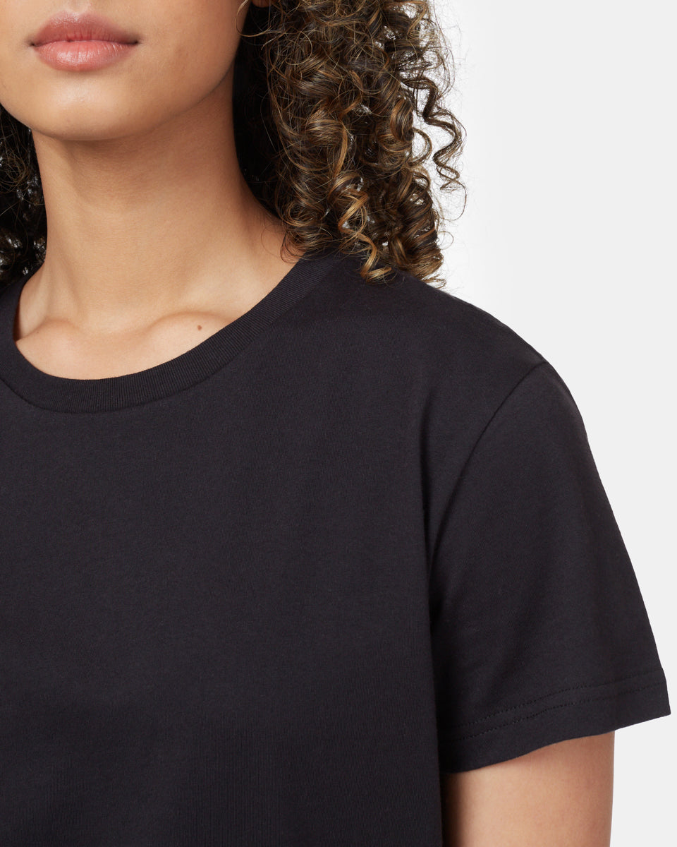 Black Organic Cotton Crew Neck T-Shirt