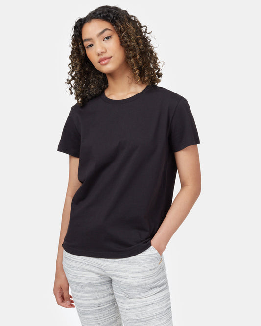 Black Organic Cotton Crew Neck T-Shirt