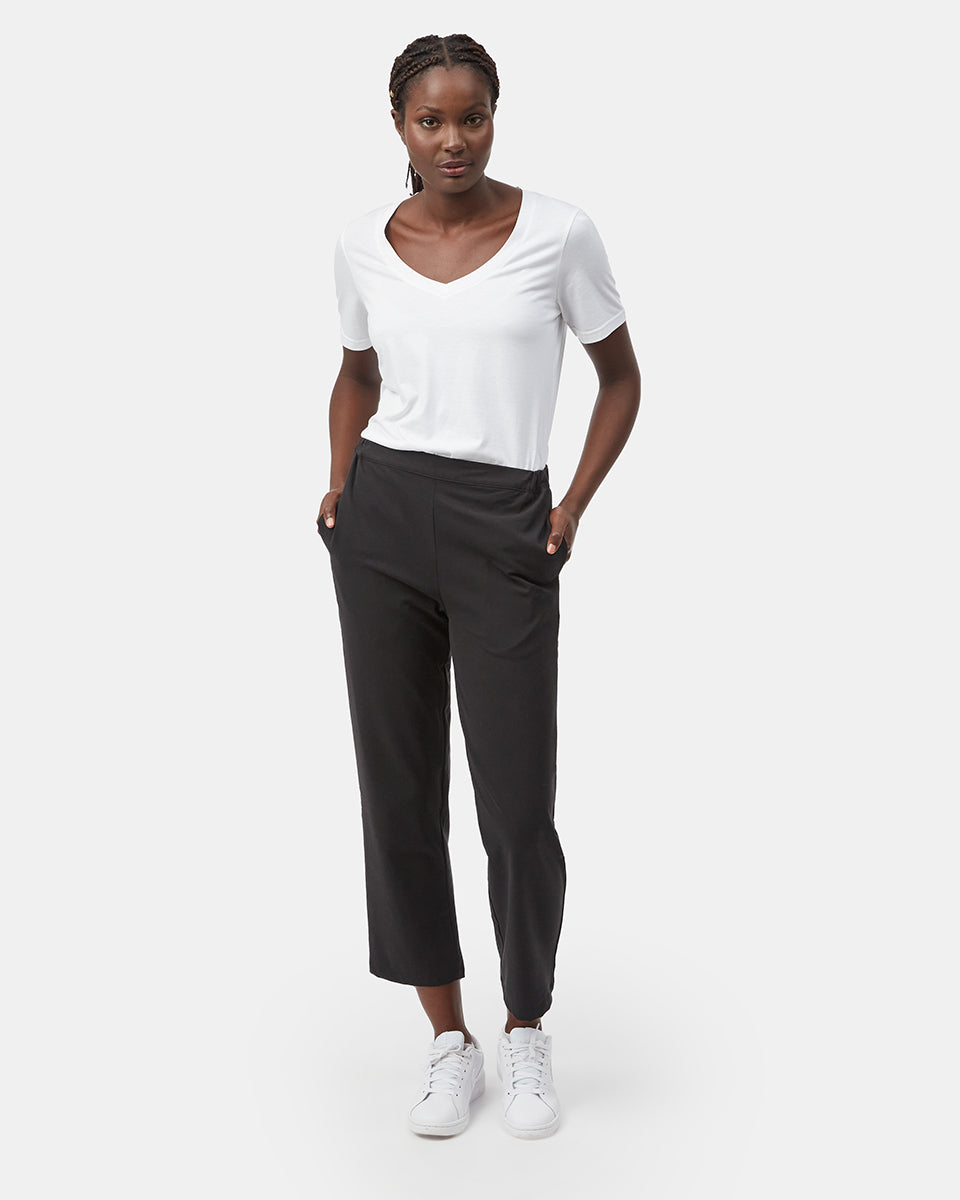 Black Women's Eco-Friendly High-Rise Pants