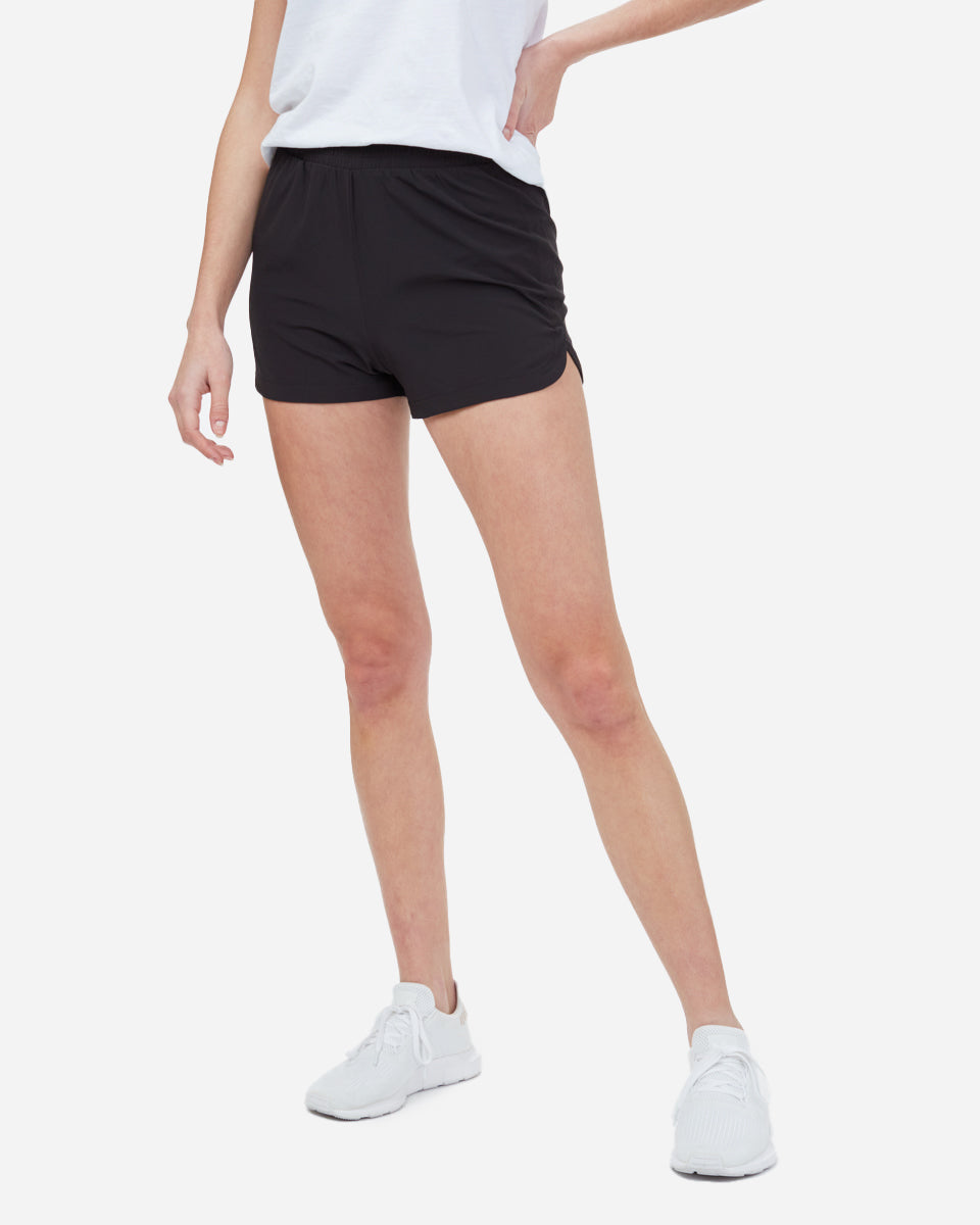Black Women's Recycled Polyester Sport Shorts