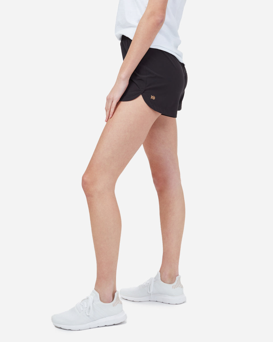 Black Women's Recycled Polyester Sport Shorts