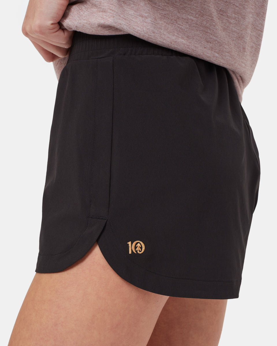 Black Women's Recycled Polyester Sport Shorts