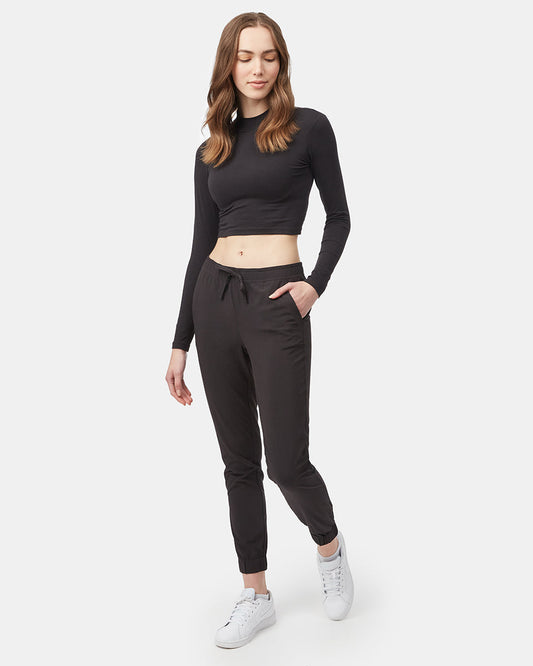 Black_Women's_Eco-Friendly_Mock_Neck_Crop_Top