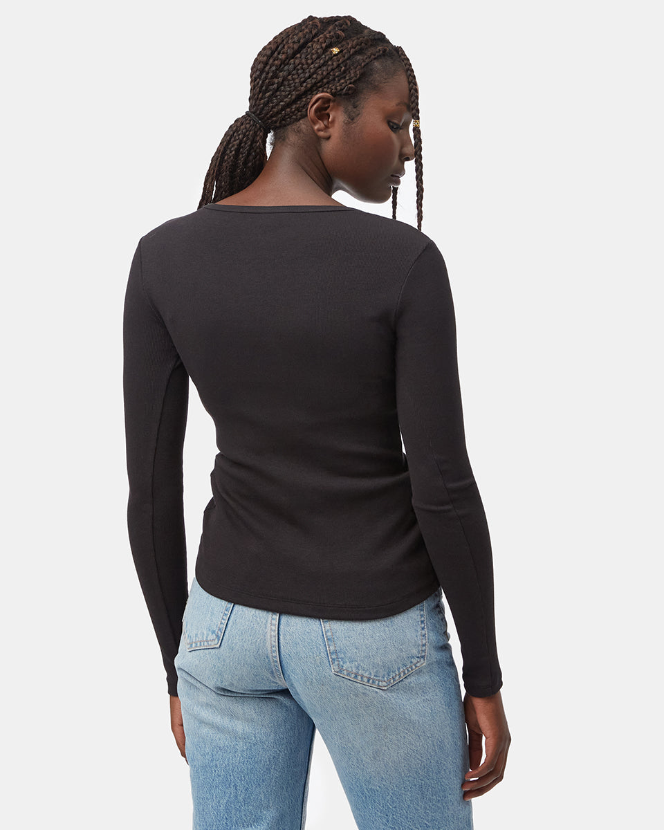 Black Women's Eco-Friendly V-Neck Top