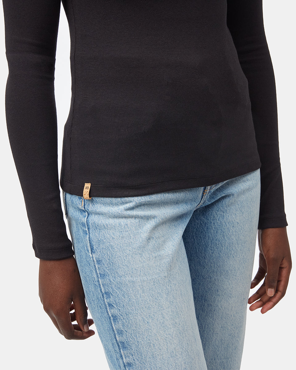 Black Women's Eco-Friendly V-Neck Top