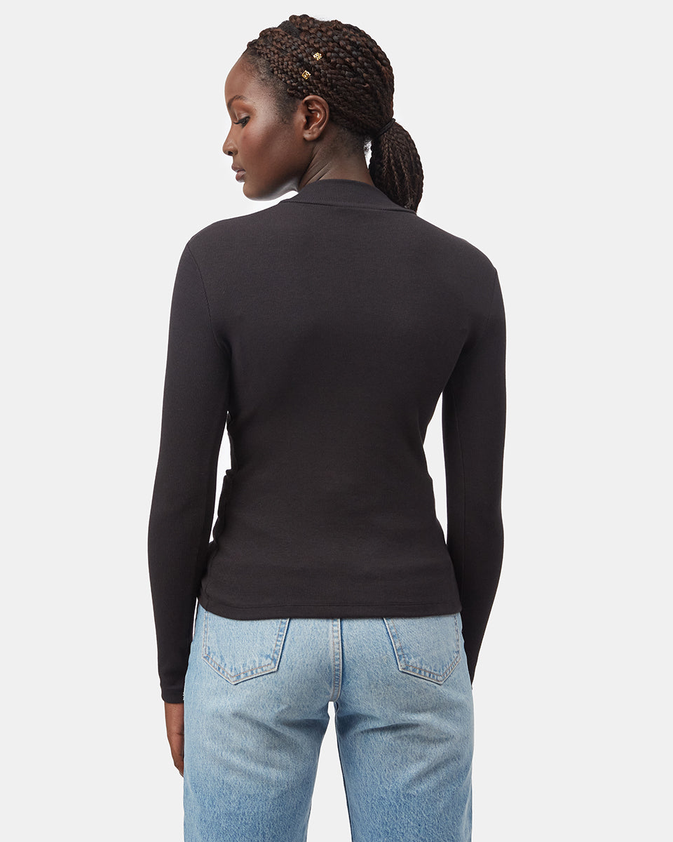 Black_Women's_Eco-Friendly_Mock_Neck_Top