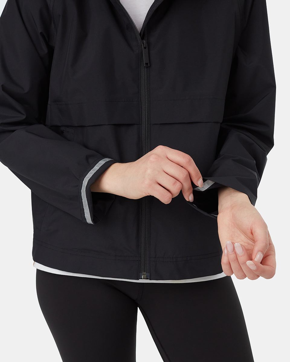 Black Women's Waterproof Rain Jacket