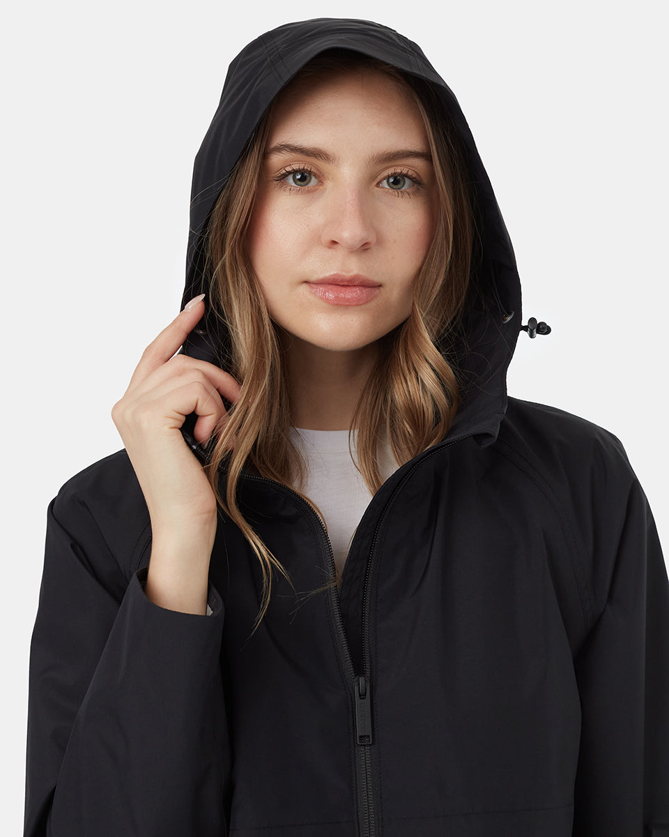 Black Women's Waterproof Rain Jacket