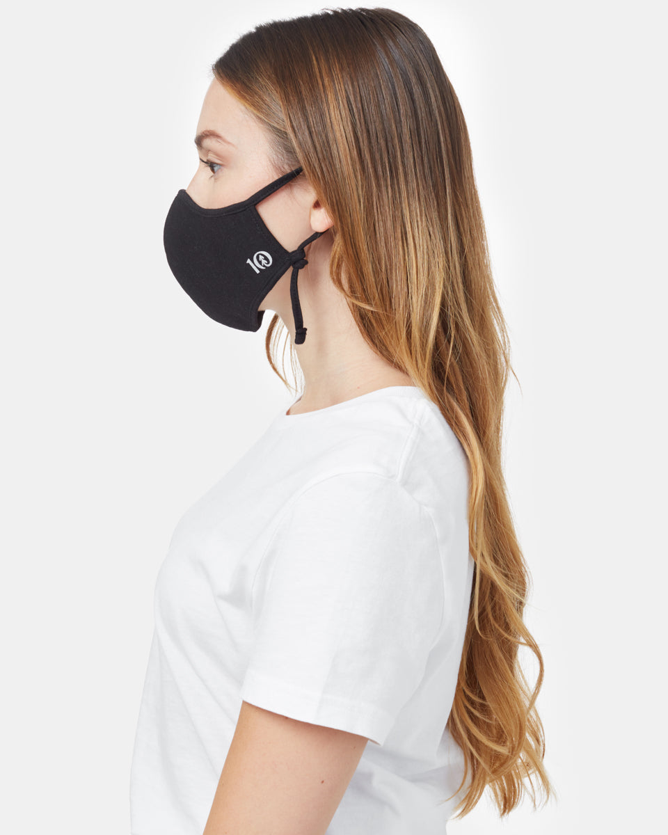 Black 3 Pack Biodegradable Triple Layer Masks
