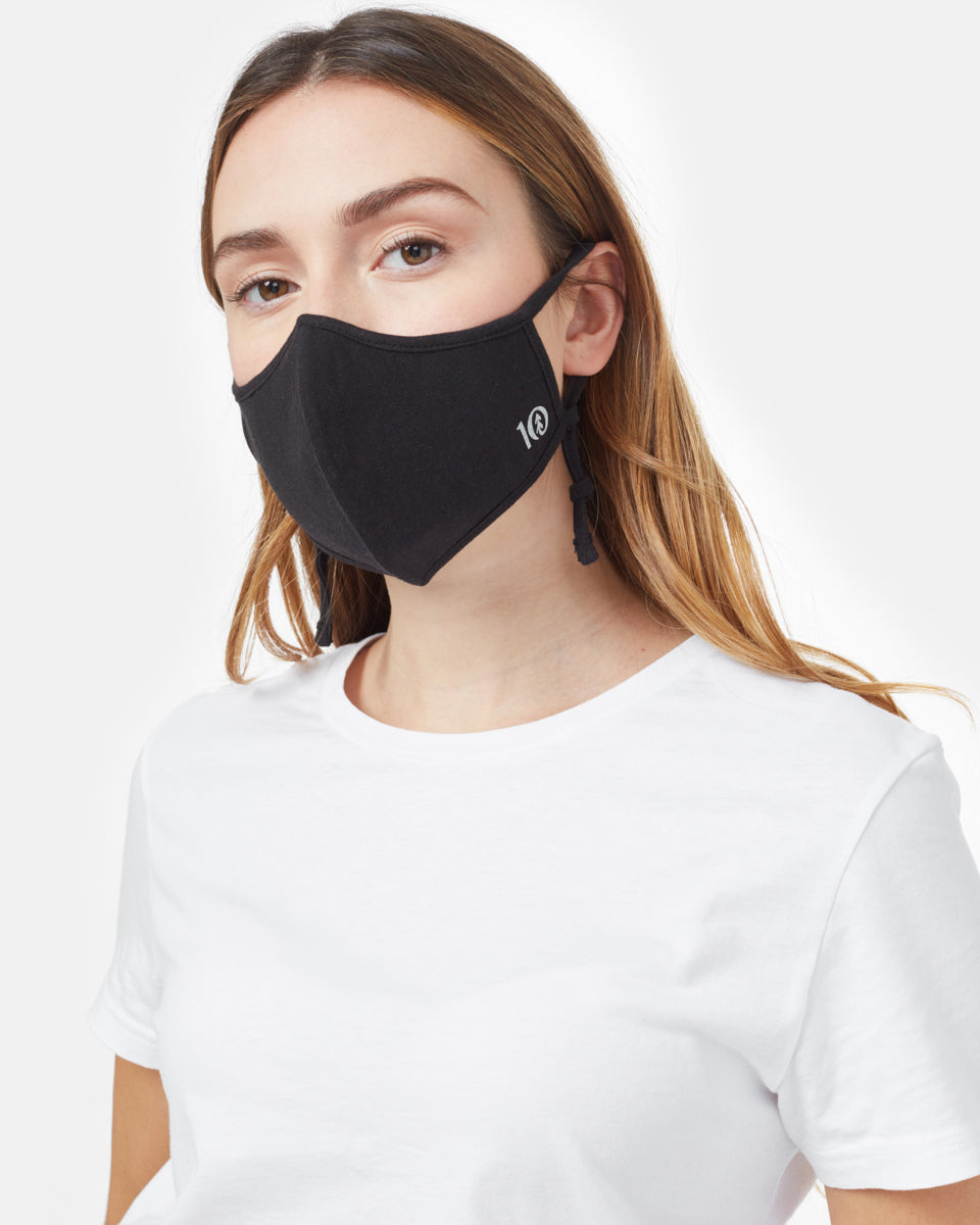 Black 3 Pack Biodegradable Triple Layer Masks