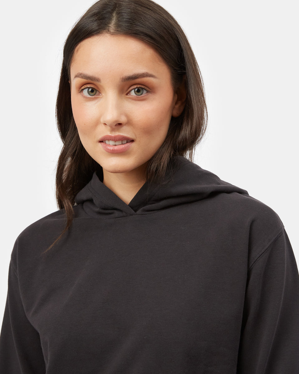 Black Cropped Hoodie