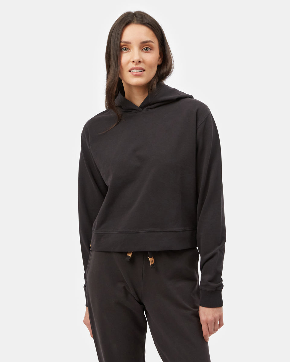 Black Cropped Hoodie
