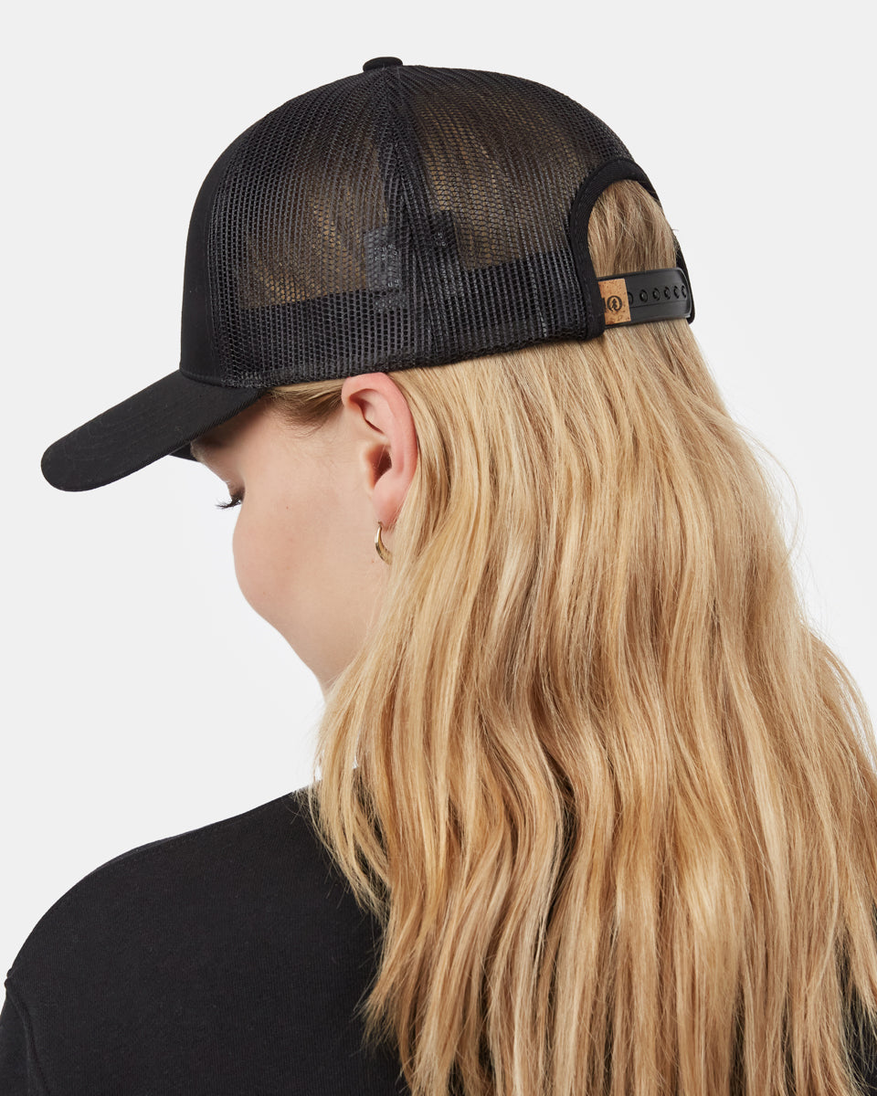 Black Graphic Mesh Trucker Hat