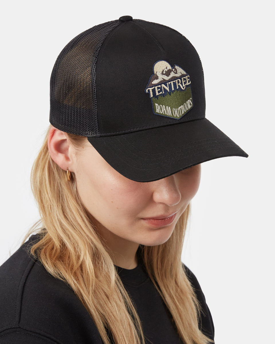 Black Graphic Mesh Trucker Hat