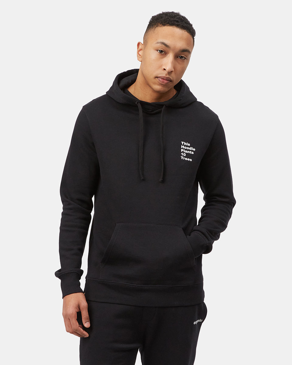 Black Graphic Pullover Hoodie