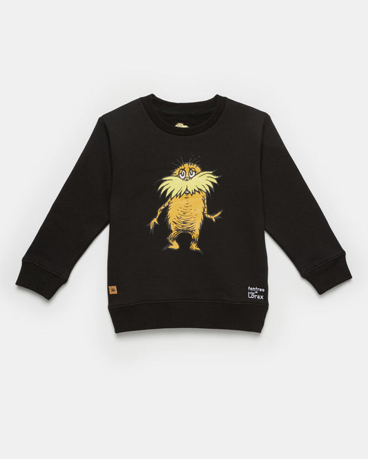 Black Kids Graphic Crew Neck Sweatshirt
